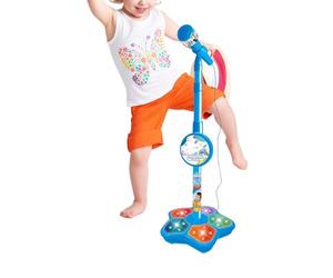 Portable Led Stage Lights Speaker Toy - Kids Microphone With Stand | Adjustable Height & Flashing Stage Lights | Toy For Birthday, Singing, Podcast, Party, Teen Studio, Recording And Play