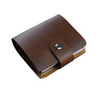 Portable Loose Leaf Weekly Memo Plan Notebook Genuine Leather Cover Button Travel Notepad Per scrivere e prendere appunti(Brown)