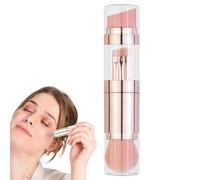 Portable Makeup Brush Set, 5-in-1 Travel Beauty Tool, Soft Bristles Foundation Eyeshadow Applicator Compact, Pink, for Face, Cheek, Eye Makeup, 2.7x2.7x13.4cm 46g