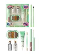 Portable Makeup Kit, Waterproof Glitter Cosmetics, Shimmer Eyeshadow Face Makeup Set with Long Lasting Pigments, Beauty Supplies for Beginner Girls, Party Travel Holiday Birthday Wedding