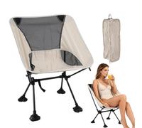 Portable Mesh Chair - Folding High Back Support - Stabile Compact Camp Seat | Pieghevole Anti-Sinking Chair for Beach Outdoor Lawn Travel Hiking Fishing Backpacking Picnic Concerti