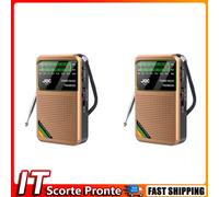 Portable Mini FM AM SW Full Band Radio Best Reception for Elder (Gold TG77)
