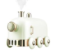 Portable Mini Humidifier, 300ml Ultrasonic Humidifier Retro Train, Cool Mist Diffuser for Desktop/Office/Bedroom, Ultra Quiet,Colored LED lights Function, USB Charge, Auto Shut Off (Green)