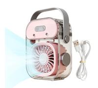 Portable Mist Fan, 3-Speed Cooling Device, Rechargeable Power with Handle Feature, Quiet Mist Fan with Portable Build, Compact Style with Hydrating, Personal Cooler