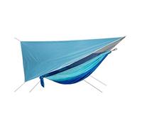 Portable Mosquito Net Nylon Camping Hammock With Waterproof Rain Fly Canopy Tarp For Outdoor Hanging Bed Sleeping(Blue)