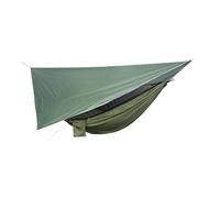 Portable Mosquito Net Nylon Camping Hammock With Waterproof Rain Fly Canopy Tarp For Outdoor Hanging Bed Sleeping(Army Green)