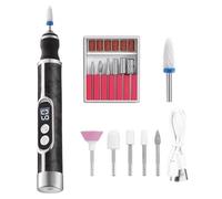 Portable Nail Drill, Low Noise Kit, Electric with Secure Feature, Strong Shaping Station Case, Frame with Contemporary Style, Beauty Accessory for Fingernail Toenail Buffing Polishing