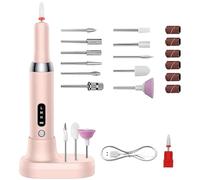 Portable Nail Drill, ricaricabile Electric Nail File, Versatile Electric Nail Drill, Adjustable Electric Nails Filer Charging Base 13,2 x 2,3 cm, 5,2 x 0,91 Inches for Home Nails Salon Pink, White,