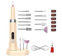 Portable Nail Drill, ricaricabile Electric Nail File, Versatile Electric Nail Drill, Adjustable Electric Nails Filer Charging Base 13,2 x 2,3 cm, 5,2 x 0,91 Inches for Home Nails Salon Pink, White,