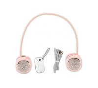 Portable Neck Fan, Hands-Free Bladeless Double Turbine 360-Degree Cooling with Adjustable Speed for Personal Use, Pink ABS And Silicone Material