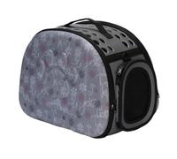 Portable Outing Pet Bag, Breathable EVA and Mesh Dog and Cat Carrying Bags, Foldable Shoulder Pet Basket Handbags, Hand Carrier Pet Supplies Space Cage Transport Box(Gray)
