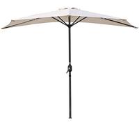 Portable parasols 2.7m Garden Balcony Half Umbrella Semicircular with Crank, Sun Shade Semi Round Circular for Outdoor Patio Small Terrace O