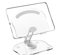 Portable Phone Stand - Foldable Clear Acrylic Dock Holder | Lightweight Anti Slip Book Rest, Adjustable Tablet Prop for Streaming, Television Viewing, onliine Meetings, Recording, Reading, Cooking