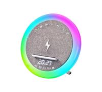 Portable Phone Stand Speaker - Cool Gadget Night Light | Cell Holder with Alarm Clock, Compact Speaker with Travel Use, Phone Dock with Home Bedroom Offices Apartment Bar Camping