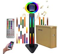 Portable Photo Booth for iPad 10.2" 10.9" 11" 12.9" Shell Stand Selfie Photobooth with Software Control RGB Ring Light Music Sync Light Box and Honeycomb Box for Parties Wedding Rental (Black)