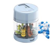 Portable Pill Case - Small 7-Compartment Storage Box, Supplement Organizer With Cutter, Durable Medication Container | Compact Travel Accessory For Fish Oil, Pills, Outdoor, Camping, Purse