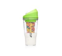 Portable Plastic Cereal Cup for Breakfast On the Go, To Go Cereal and Milk Container, 0 Spoon or Bowl Required White 26s