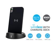 Portable Power Bank 8000 mAh con Display e Supporto Di Ricarica a Poggio Da Tav