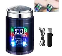 Portable Powerful Visual Digital Display Electric Shaver, Mini Portable Electric Shaver, Mini Electric Shaver, Transparent Waterproof Shaver With Led Light for Men (Thin Blade Net - Black)