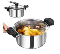 Portable Pressure Cooker, Stainless Steel Family Pot, Multifunctional Fast Cooking Tool with Secure Lid, Perfect for Kitchen, Meat, Stews, Soup, Steak, Dining, Everyday Meals, (304 Stainless Steel)