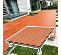 Portable Raised Patio Deck Platform with Leveling Feet,Ideal for Gatherings | Moisture-Resistant, Heavy Duty, Anti-Slip, Free Combination, Weather Resistant, Easy Assembly(Redwood color)