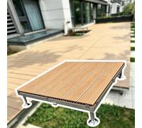 Portable Raised Patio Deck Platform with Leveling Feet,Ideal for Gatherings | Moisture-Resistant, Heavy Duty, Anti-Slip, Free Combination, Weather Resistant, Easy Assembly(Teak color)