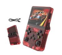 Portable Retro Handheld Game Console, 3.5inch IPS Screen, 10+ Mainstream Emulator, 64G TF Card, 15000+ Classic Games, 3500mAH Battery (64G red)