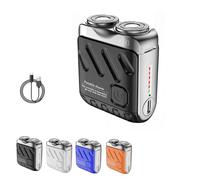 Portable Rotary Dual Ring Electric Shaver, Mini Portable Electric Shaver, USB Rechargeable Waterproof Electric for Men, Easy Cleaning, for Home Travel (Black)