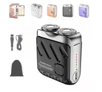 Portable Rotary Dual Ring Electric Shaver,Mini Shavers For Men,Mini Portable Electric Shaver, 2025 New Waterproof Fashion Suitcase Design,Suitable For Wet And Dry Use (A Black)