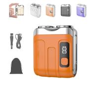 Portable Rotary Dual Ring Electric Shaver,Mini Shavers For Men,Mini Portable Electric Shaver, 2025 New Waterproof Fashion Suitcase Design,Suitable For Wet And Dry Use (C Orange)