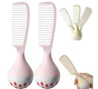 Portable Self-Standing Comb, Self-Standing Hair Comb with Weighted Base Stands Upright on Vanity, U-Shaped Teeth Hair Combs for Thick Curly Wet Hairs