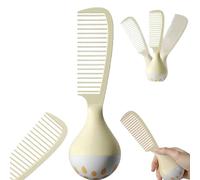 Portable Self-Standing Comb, Self-Standing Hair Comb with Weighted Base Stands Upright on Vanity, U-Shaped Teeth Hair Combs for Thick Curly Wet Hairs