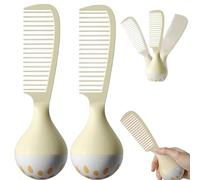 Portable Self-Standing Comb, Self-Standing Hair Comb with Weighted Base Stands Upright on Vanity, U-Shaped Teeth Hair Combs for Thick Curly Wet Hairs