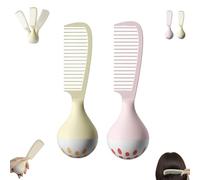 Portable Self-Standing Comb, Self-Standing Hair Comb with Weighted Base Stands Upright on Vanity, U-Shaped Teeth Grooves Designs that Gently and Glides Through Tangles, for Woman (Mix)