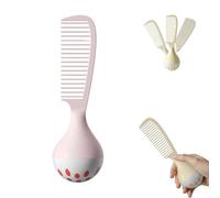 Portable Self-Standing Comb,Self-Standing Hair Comb with Weighted Base,U-Shaped Teeth Grooves Ergonomic Grip,Tangle-Free Detangling,Durable & Easy to Clean,for Thick Curly Wet Hair (Pink)