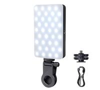 Portable Selfie Light, Rechargeable Phone Light, Camera Tripod Adapter, Photo Lighting with 3 Modes, Adjustable Brightness for Makeup, Nighttime, Vloggers, Webcam, Photography, 18x11x4cm