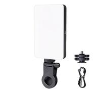 Portable Selfie Light, Rechargeable Phone Ring Light, 7.09x4.33in Tripod Adapter Included, 3 Mode Adjustable Brightness, Clip On Design for Makeup, Travel, Vlogging, Laptop, Webcam