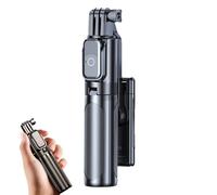 Portable Selfie Stick, Wireless Tripod Stabilizer, Foldable Phone Holder with Remote Control, Selfie Stand for Group Photos, Video Recording, Live Streaming, Outdoor, Black