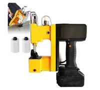 Portable Sewing Machine, Cordless Industrial Bag Sewing Machine, Single-line Chain Type Stitch, Cordless Portable Bag Closer Stitcher Packing Machine for Sacks, Woven Bags,Yellow