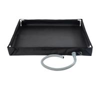Portable Shower Base, Spacious Bath Panel, Waterproof Camping Shower Pan with Drain Hose for Indoor, Outdoor Pets and Kids, 31.5x31.5x3.94 Inches, Black