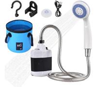 Portable Shower Head for Camping,Outdoor Shower Pump And Sprayer,Rechargeable Water Pump Shower with Showers Head & Hose,for Hiking Pet Cleaning, Car Washing, Plant Watering, Etc (1 PCS)