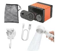 Portable Shower Pump, Camping Water Shower Kit, 2.56x2.05x2.83 Spray System with LED Display, Adjustable Run Washer with Hose, Travel Wash with Compact Design, Outdoor Wash for Camping Hiking Use