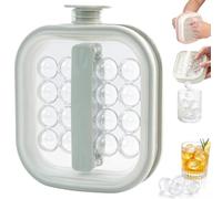 Portable Silicone Ice Ball Maker Kettle,2-in-1 Silicone Ice Cube Tray Mold with Pull Handles,Pull-Out Ice Ball Release,Leak Proof Multi-Functional Ice Cube Mold for Home, Parties and Travel，Gray