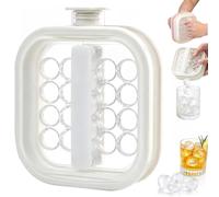 Portable Silicone Ice Ball Maker Kettle,2-in-1 Silicone Ice Cube Tray Mold with Pull Handles,Pull-Out Ice Ball Release,Leak Proof Multi-Functional Ice Cube Mold for Home, Parties and Travel，White