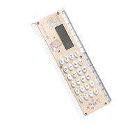 Portable Small Calculator - ABS Electronic 65g | Multifunctional Digital Ruler Calculator 8 Digit, 15cm Scale | Cute Lightweight Desktop Calculators For School Office Study Use