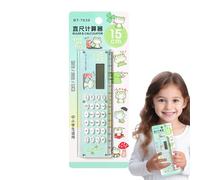 Portable Small Calculator, Multifunctional Digital Ruler Calculator, Cute Lightweight Desktop Calculators with Measuring Tool, Compact Student Study Accessory for School Office and Home Use
