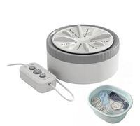 Portable Small Washing Machine - White/Blue, Delicate Fabrics Washer For Underwear, Towel, Sock, Bra, 5 Liter Capacity, Folding, Non Electric, Hand Crank | Countertop, Apartment, Dormitory, Laundry, H