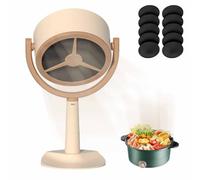 Portable Smoke Purifier, Low Noise Mini Cooker Hood,Air Purifier With Sponges,Cordless Desktop Range Hood With 2 Speed Exhaust Fan For Cooking Kitchen Indoor BBQ Hot Pot (Color : 1pc Plug-in)