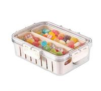 Portable Snack Container Charcuterie Box Food Organizer Multi Compartment Serving Tray Storage Case | Divided Holder Ideal Pantry Work Picnic Camping Travel Office Refrigerator Meal Prep Arrangement