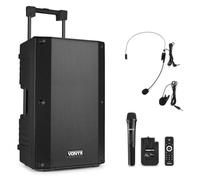 Portable speaker met Bluetooth - Vonyx VSA500-BP - met draadloze microfoon en headset microfoon - 800W